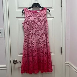 Pink ombré lace dress